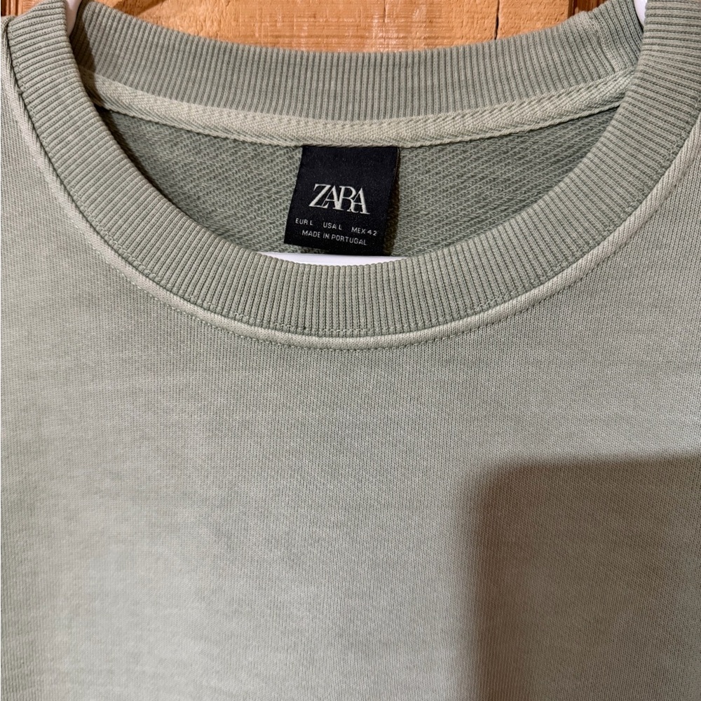 Zara Men's Sage Crewneck Sweater - Picture 2 of 6